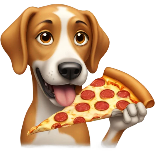 Dog eating pizza emoji
