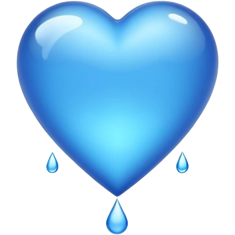 blue heart with a raindrop emoji
