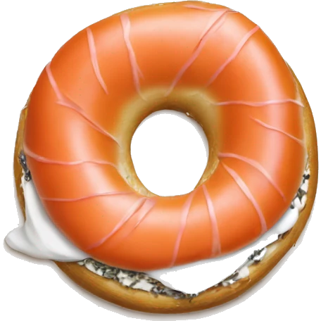 Everything bagel with cream cheese and lox emoji
