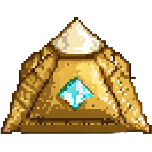 Convert the diamond samosa image to pixel art style with a shining border around it. Keep the background transparent. emoji