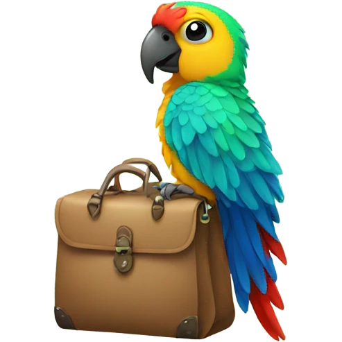 parrot with bag emoji