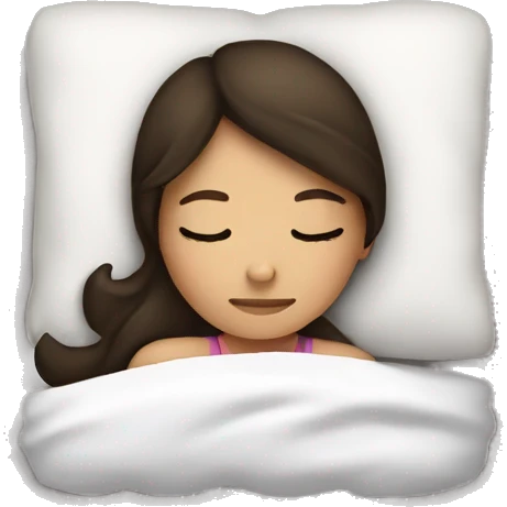 brunette girl sleeping emoji