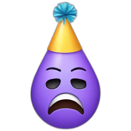 crying emoji, wearing party hat emoji