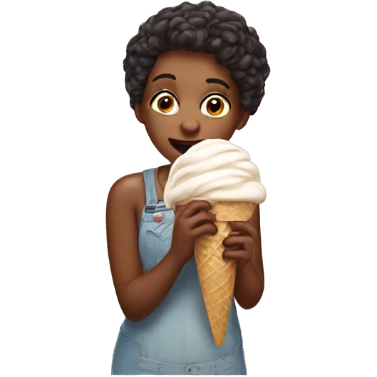 Mia eat ice cream  emoji