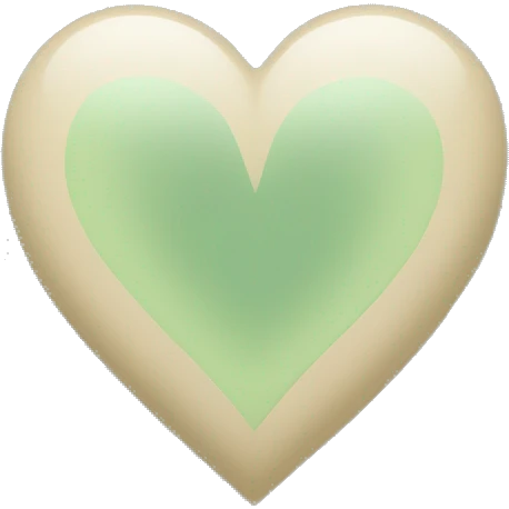 Pastel green-beige heart emoji