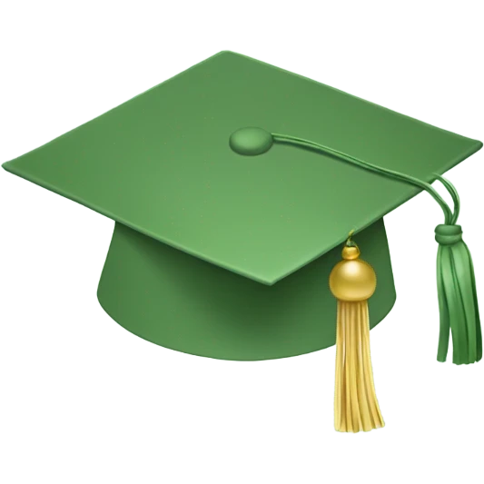 sage green graduation cap  emoji