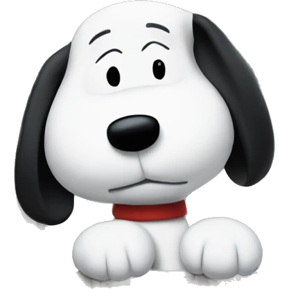 Snoopy hiding behind a fence emoji