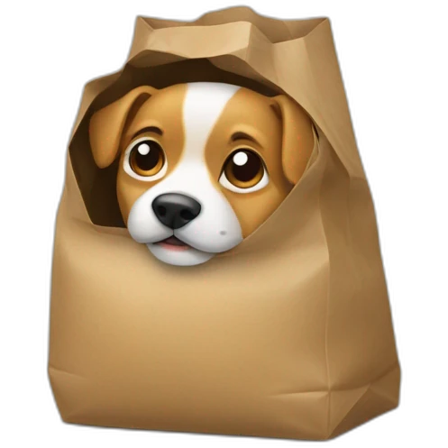 a dog in a bag emoji