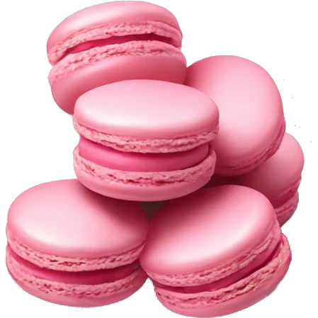 Pink macaroons on plate  emoji