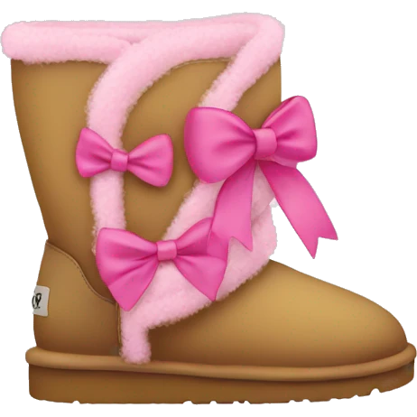 Uggs with a bow and pink emoji
