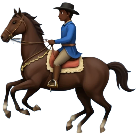 Man riding a horse nighttime scenery emoji