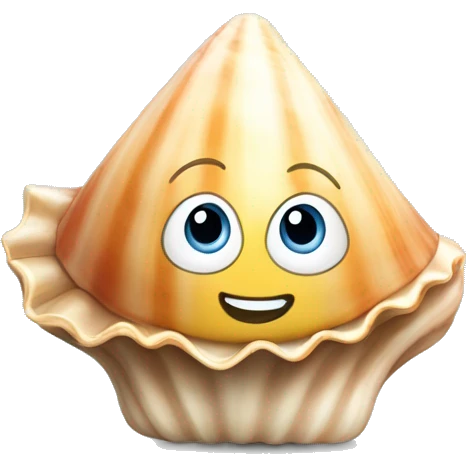 A seashell with a nametag where it stands meep emoji
