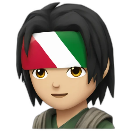 Sasuke with the Palestinian flag emoji