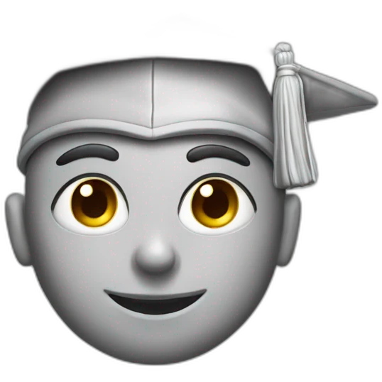 Italian statue graduating grey skin grey eyes in graduation hat emoji