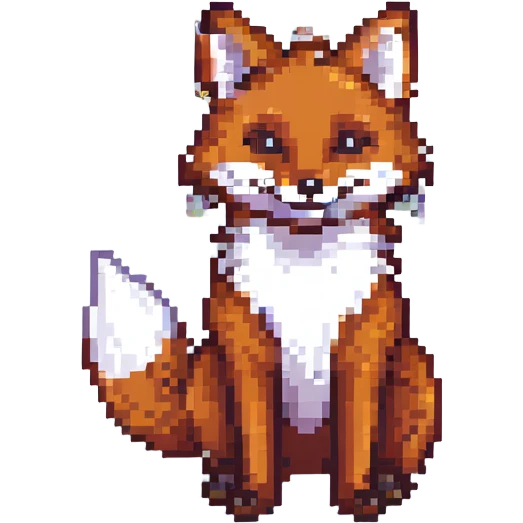 fox emote for twitch, WP (well played), proud and happy, pixel art style emoji