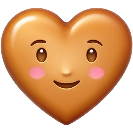 Caramel colored heart shaped emoji emoji