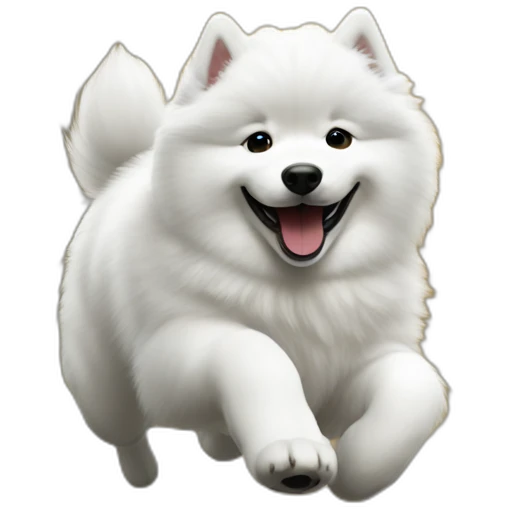 samoyed jumpimg emoji