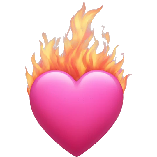 pink heart fire emoji