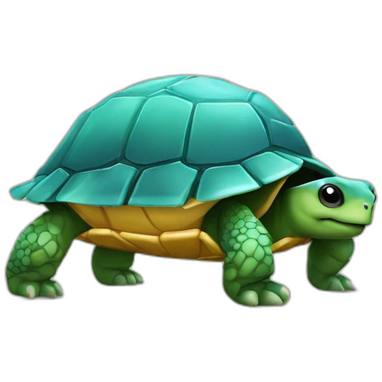 Une tortue qui mange des frite emoji