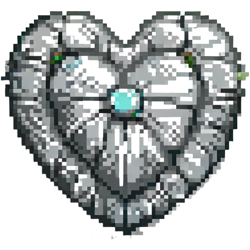 a heart made of stone, pixel art emoji