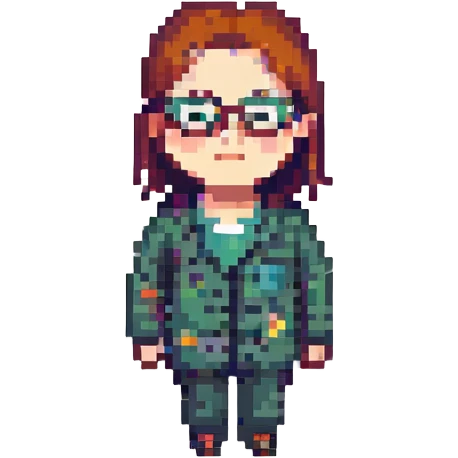 a person with glasses, pixel art style emoji