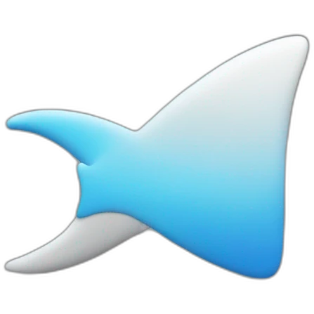 my logo : the letter 'T' in italic basic font with a sharkthin on top  emoji