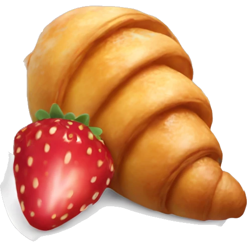 Croissant with starwberry emoji