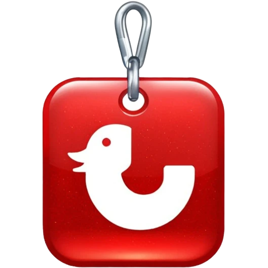 glitter red tag emoji