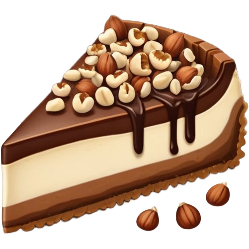 Chocolate hazelnut cheesecake slice  emoji