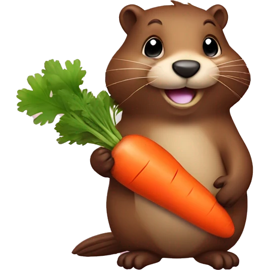 beaver with carrot emoji