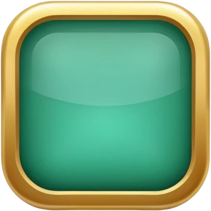 Blank Jade and gold style rounded square icon button emoji