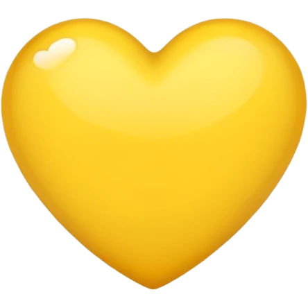 yellow heart, simple and glossy emoji