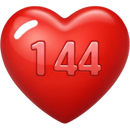 the number "14" in a red heart emoji