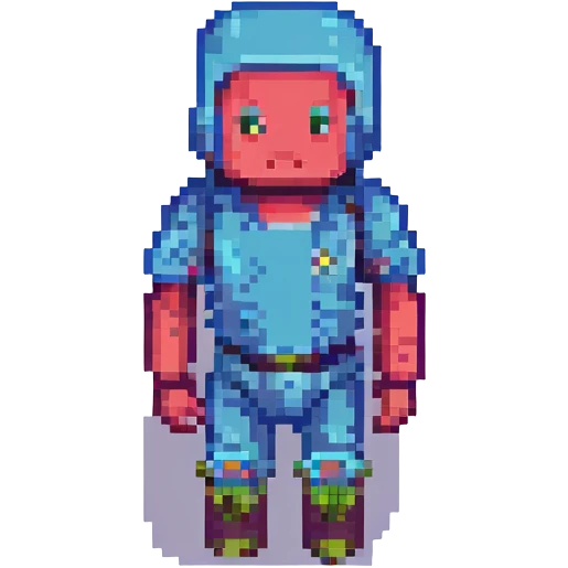 Convert this character to Minecraft style, blocky pixelated look, keep colors and main features. emoji