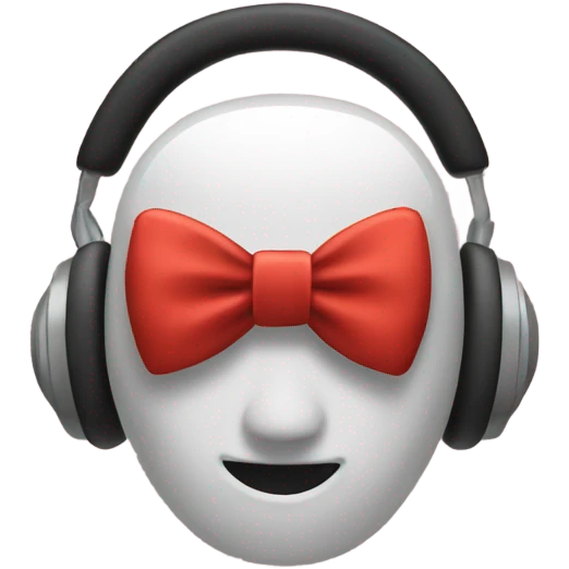 Headphones with a bow emoji