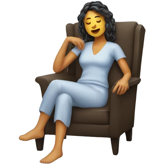 A woman relax in the armchair  emoji