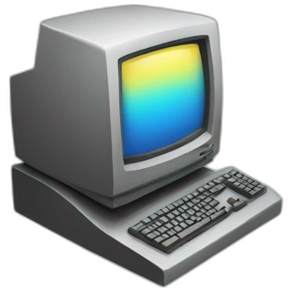 A computer with code  emoji