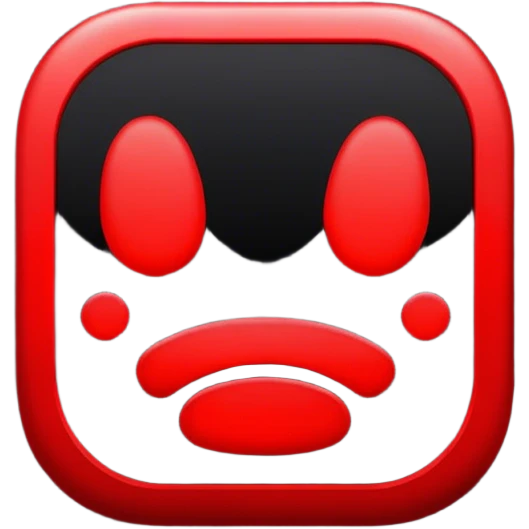 Thank you, red text on black background emoji