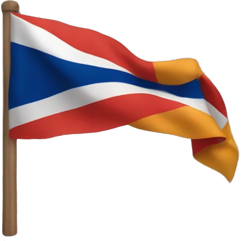 Crea Un emoji de la bandera de Costa Rica pero en vez del azul el naranjado y en vez del rojo amarillo emoji