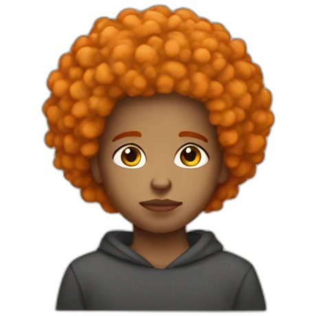 Light skin afro Orangehair thinking emoji