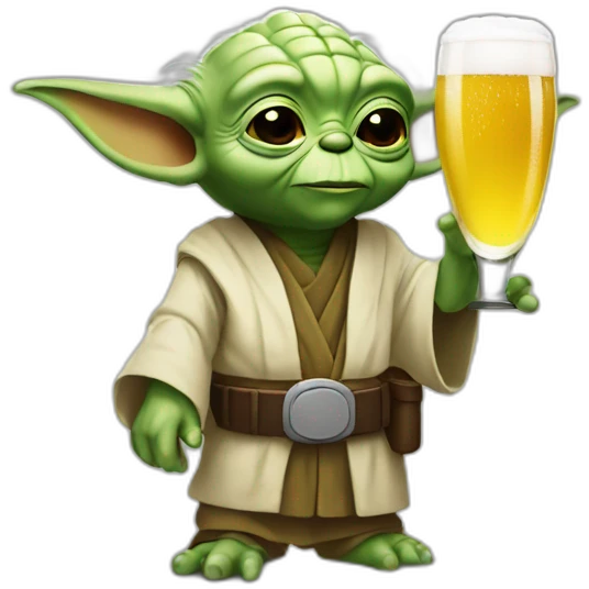 Yoda avec une bière emoji