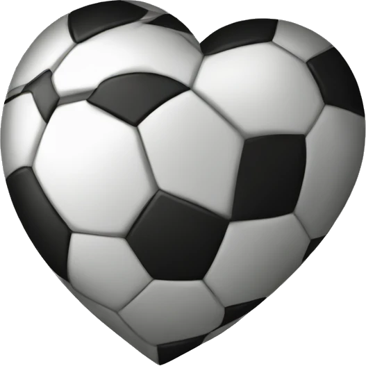 a heart with a soccer ball print emoji