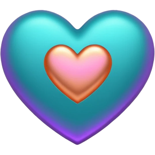 I need a teal, orange , purple, and rose gold Heart emoji  emoji