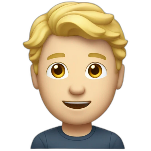 White man with light hair waving no with his finger emoji