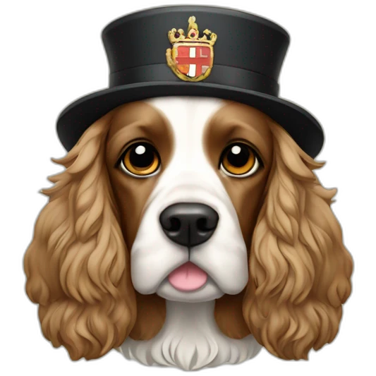 English-punk-cocker-spaniel-with-a-crest-on-his head emoji