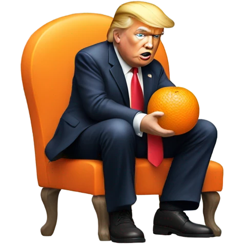 Donald trump eating an orange emoji