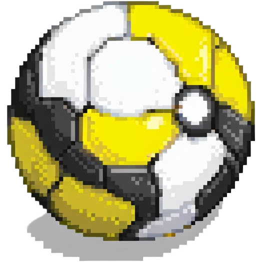 Ultra Ball from Pokemon, black and yellow top half, white bottom half emoji