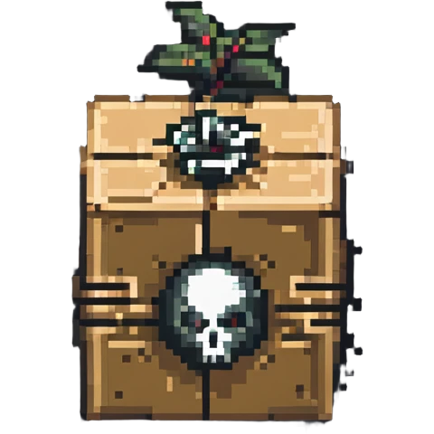 power up crate with bomb symbol for a video game emoji