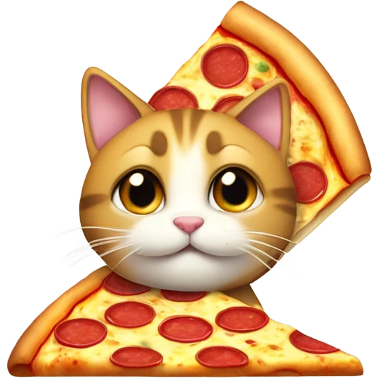 cat eating pizza emoji