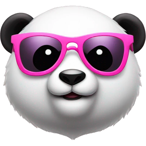 panda with pink sunglasses emoji